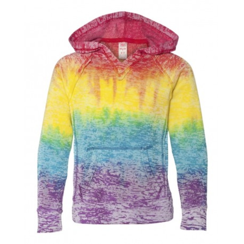 MV Sport W1162Y Girls’ Courtney Burnout V-Notch Hooded Sweatshirt | MV Sport W1162Y