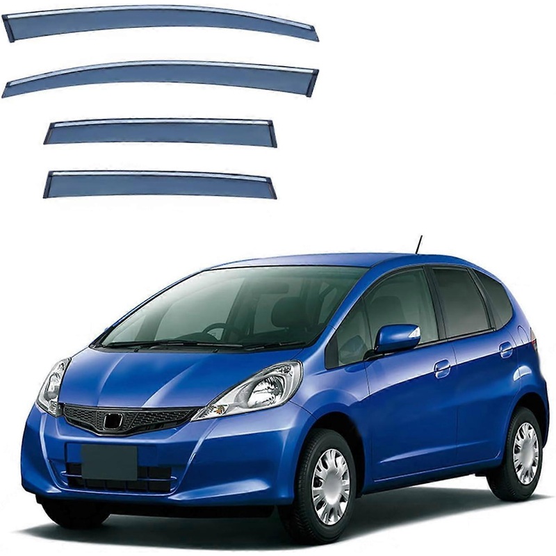 Car Side Window Rain Protection For Honda Fit MK2 GE 2008-2013, Ventilation Louvers, All-Weather Sun Snow Wind Shield