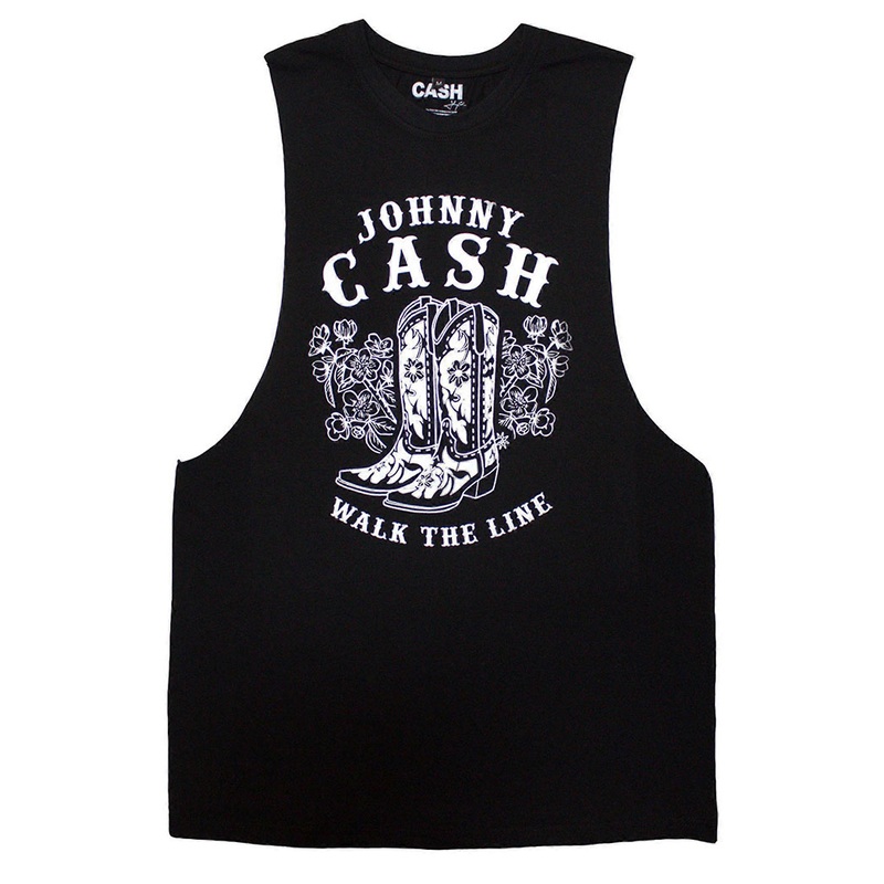 Johnny Cash Walk The Line Boots Vest Top