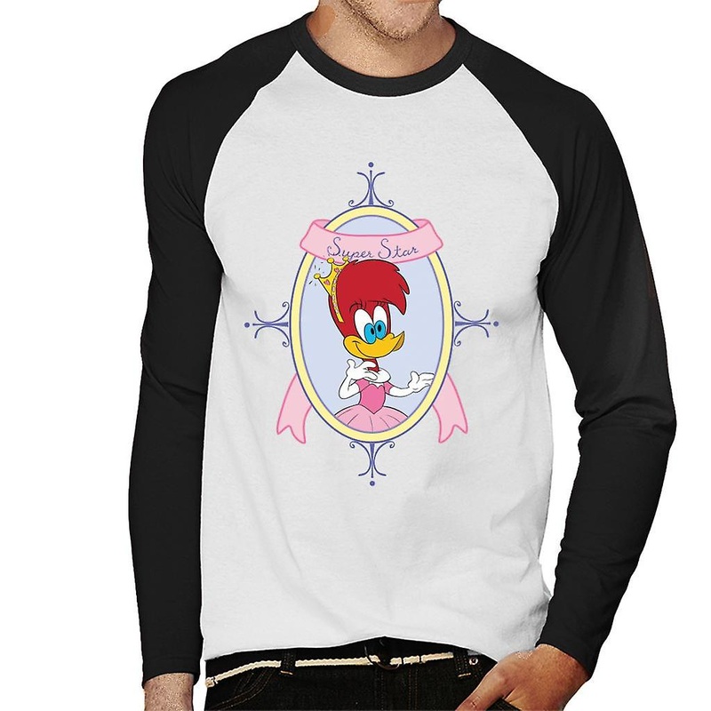Woody Woodpecker Winnie Woodpecker Super Star Men’s Baseball Long Sleeved T-Shirt