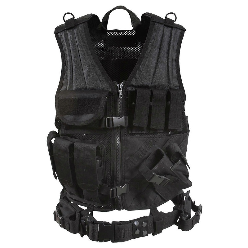 Cross Draw MOLLE Tactical Vest, Black – Regular