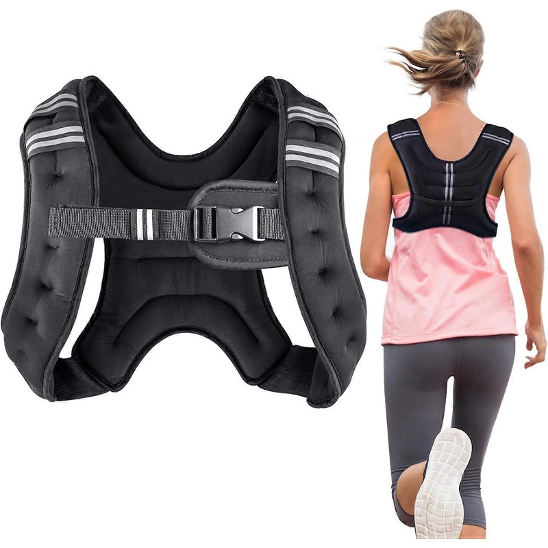 Running Weight Vest for Men, Women, and Kids – 6lb Adjustable Body Weight Vest for Training, Jogging, Cardio, and Walking – Black