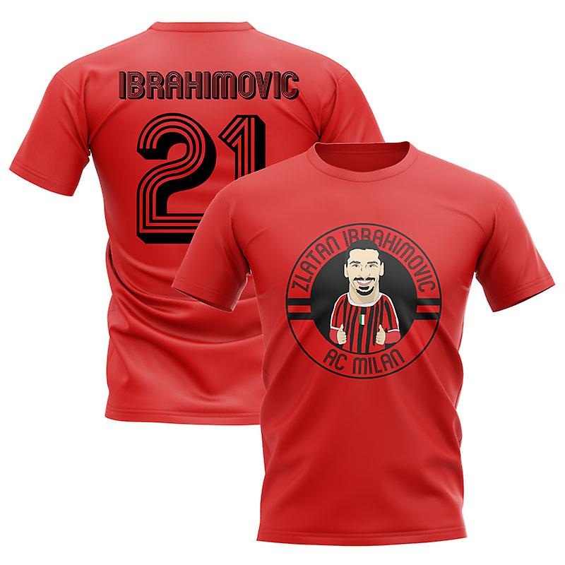 Zlatan Ibrahimovic AC Milan Illusration T-Shirt (Red)
