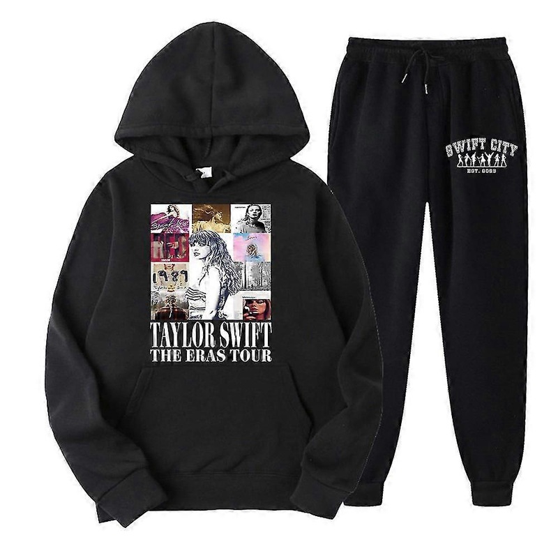 2 PCS Women’s Fashion Hoodies Sportswear Printed Sweatshirt Tops Jogger Pants Suits Athleisure Outfits