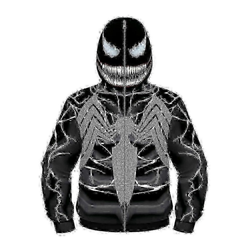 Venom Print Jacket Kids Boys Full Zip Funny Hoodie Hooded Mask Coat Outerwear -NMAOV