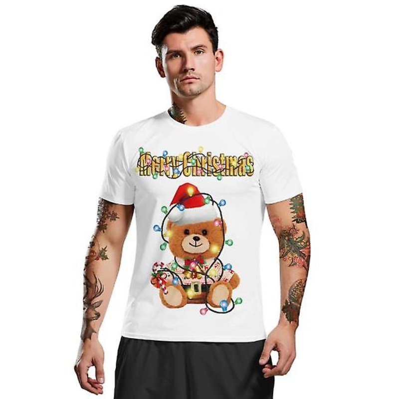 2022 New Outlet  Christmas Series Cartoon 3d Printing Men’s Short Sleeve Tops