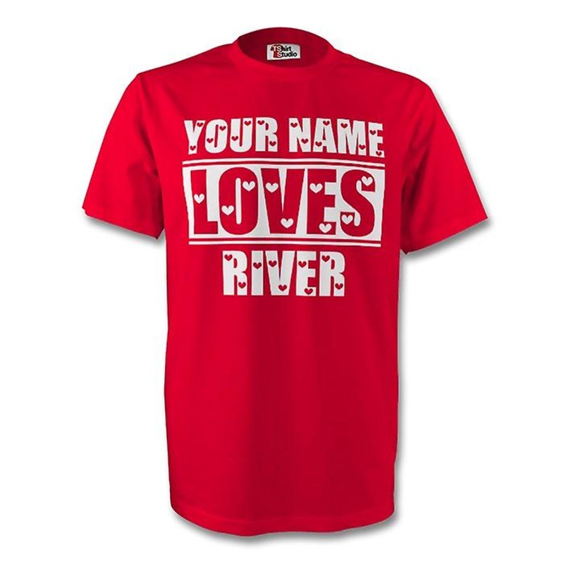 Your Name Loves River T-shirt (red) – Kids