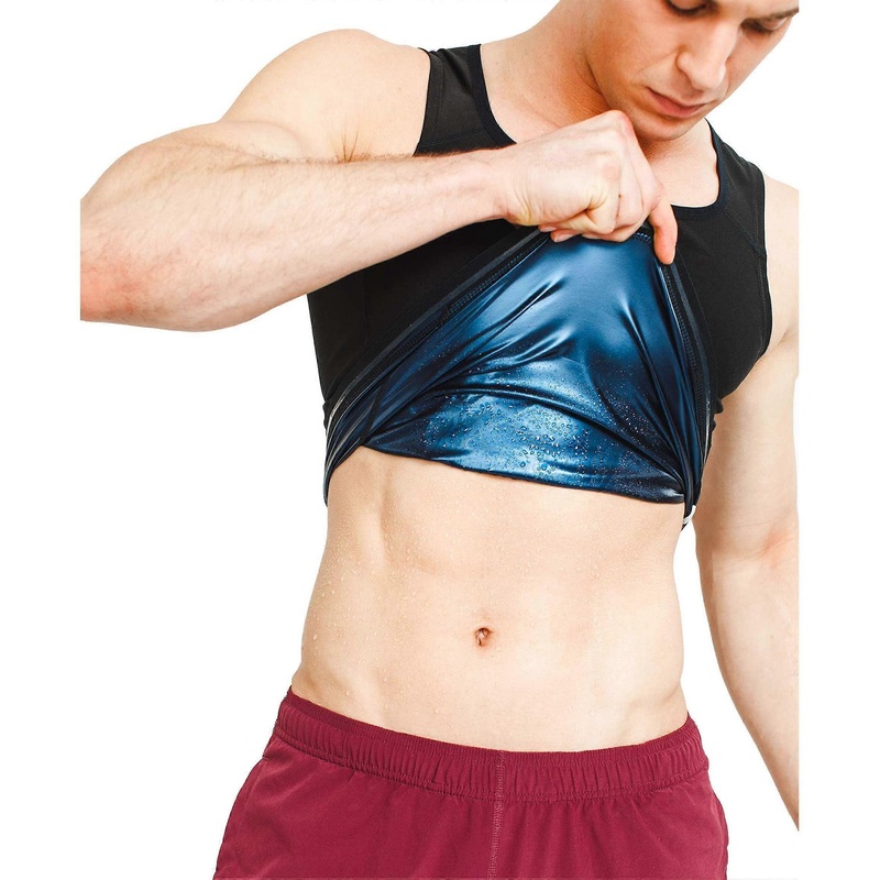 Novecasa Sauna Vest Men’s Premium Polymer Shapewear Muscle Shirt Costumes for Fitness Sweat Training XXL3XL black
