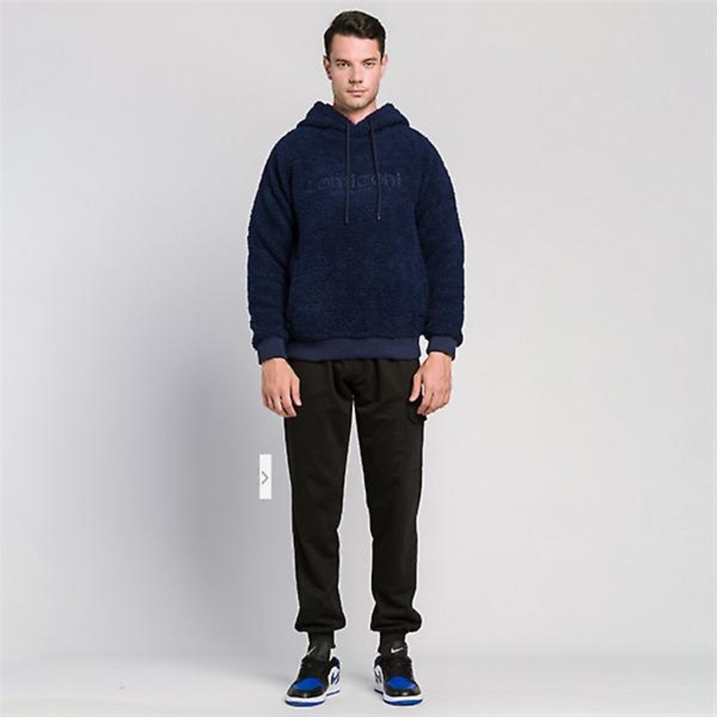 2022 Winter Street Trend Polar Fleece Three-dimensional Embroidered Sweater Men’s Hooded Kangaroo Long-sleeved Sweater Lamb Wool Jacket For Women