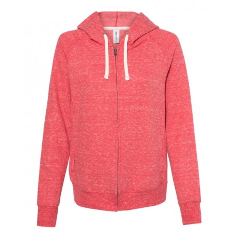 JERZEES 92WR Women’s Snow Heather French Terry Full-Zip Hooded Sweatshirt | Jerzees 92WR