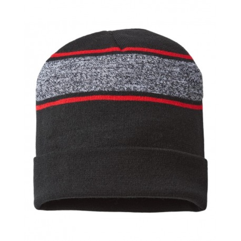 CAP AMERICA RKV12 USA-Made Variegated Striped Cuffed Beanie | CAP AMERICA RKV12