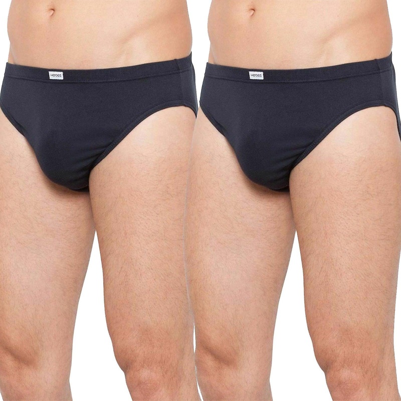 2 Pk Holeproof Cotton Rib Mens Briefs Undies Underwear Navy Blue Mzto1a