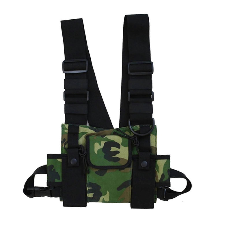 Men’s Women’s Multifunctional Chest Gear Bag Hip Hop Reflective Vest Waist Bag Daywear Adjustable Size