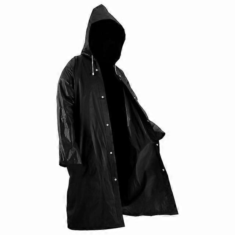 1PC 145*68CM EVA Unisex Raincoat Thickened Waterproof Rain Coat Women Men Black Camping Waterproof Rainwear Suit