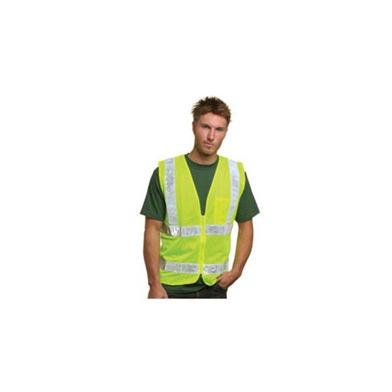 Bayside BA3785 Mesh Safety Vest – Lime | Bayside BA3785