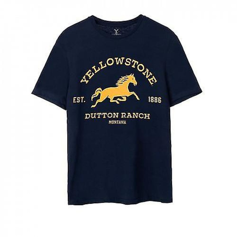 Yellowstone Mens Dutton Ranch Logo Short-Sleeved T-Shirt