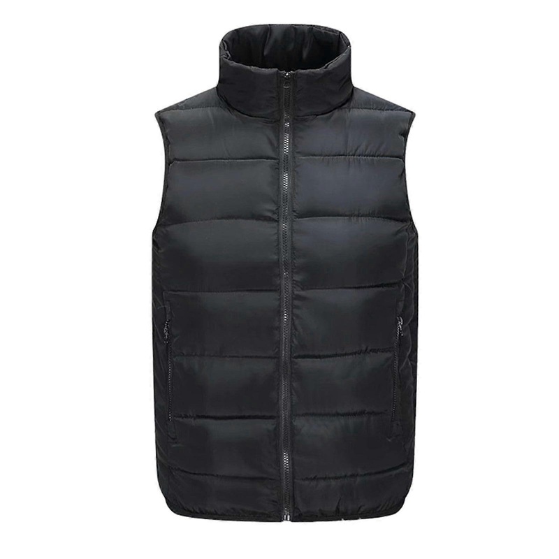 Men’s Thermal Quilted Vest Winter Sleeveless Down Vest XL Black