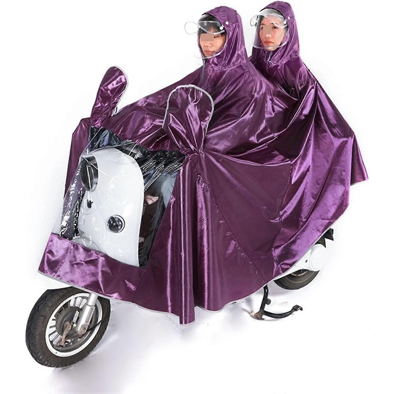 Regenmantel Unisex 7XL Winddicht Doppelter Regenumhang fr Fahrrad E-Bike Motorrad Roller Rot Blau Lila