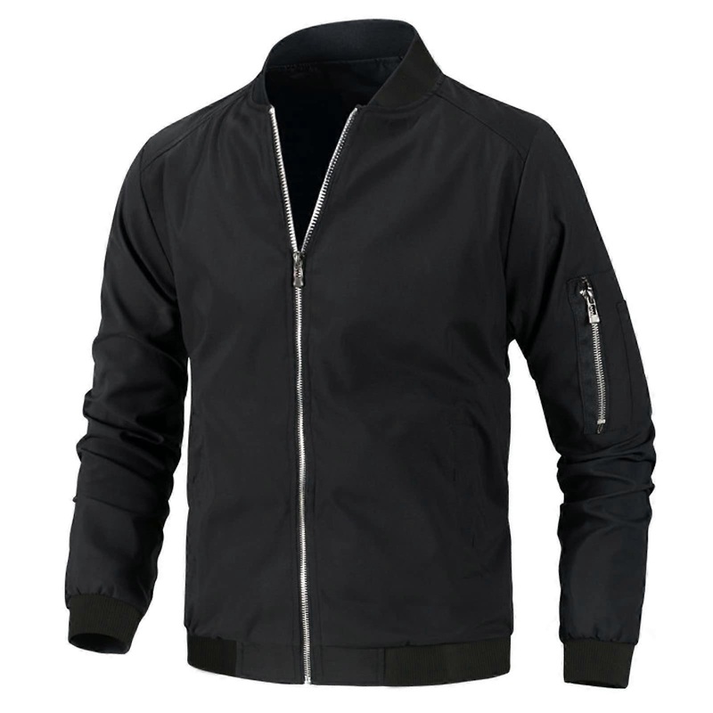 Winter Jacket Men’s Lightweight Bomber Jacket Thin Blouson Black M