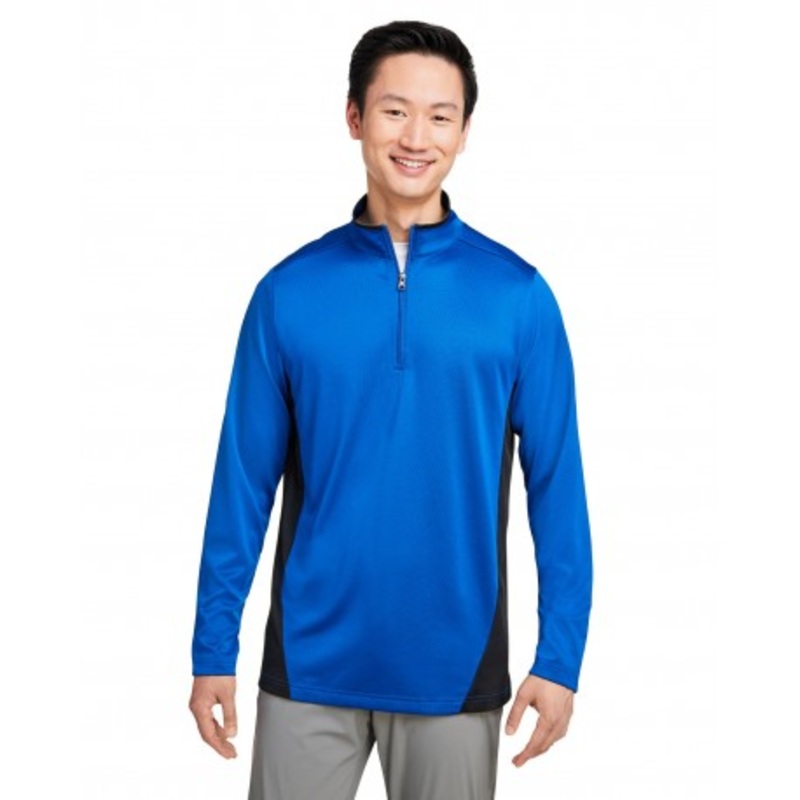 Harriton M786 Men’s Flash Snag Protection Plus IL Colorblock Quarter-Zip | Harriton M786