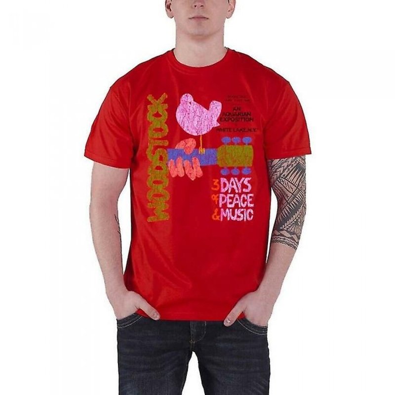 Woodstock Unisex Adult Classic Vintage Poster Cotton T-Shirt