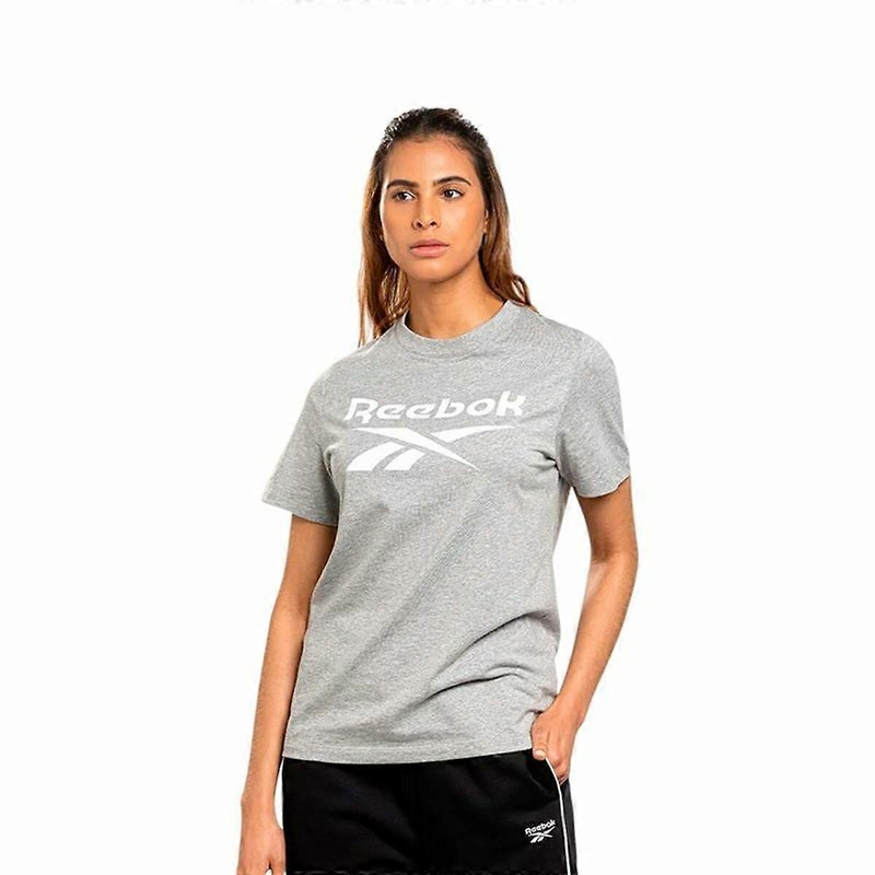 Womens Short Sleeve T-Shirt Reebok Identity Big Logo Grey Light grey