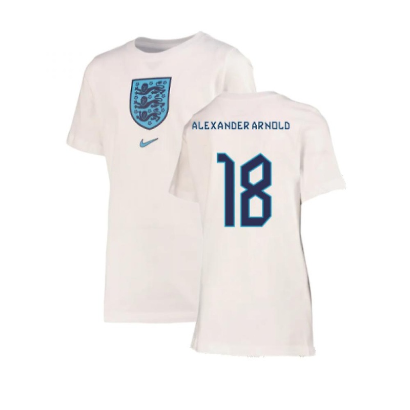 2022-2023 England Crest Tee (White) – Kids (Alexander Arnold 18)