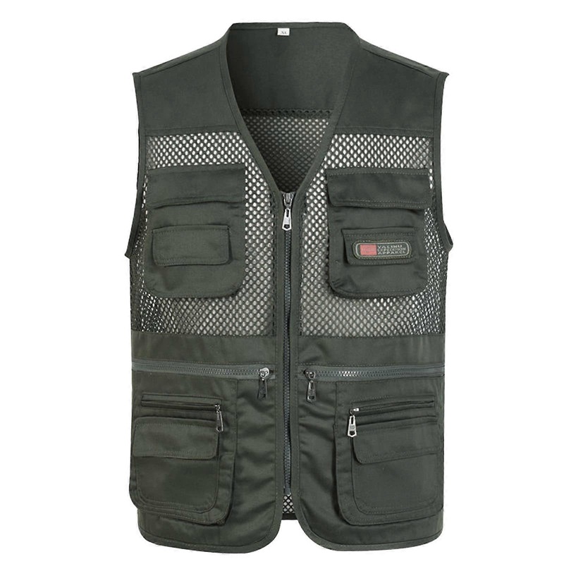 Men’s Outdoor Sports Vest Lightweight Safari Vest Multifunctional Vest Breathable Fishing Vest AG 4XL