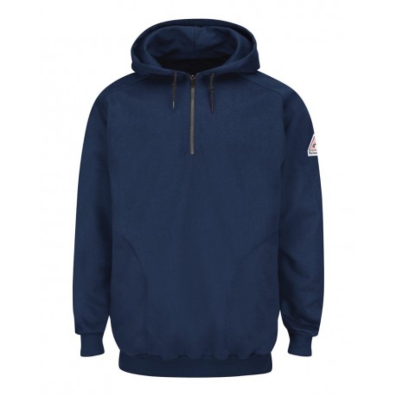 Bulwark SEH8T Pullover Hooded Fleece Sweatshirt Quarter-Zip – Tall Sizes | Bulwark SEH8T