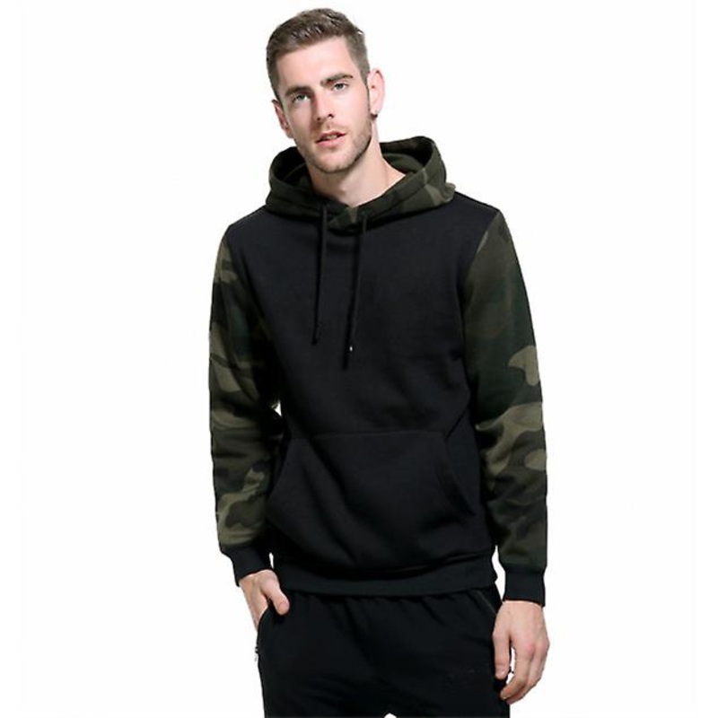 2022 Fashion Brand Trend Camouflage Color Matching Sweater Men’s Autumn And Winter Hooded Loose Large Size Sweater Wholesale Top Men