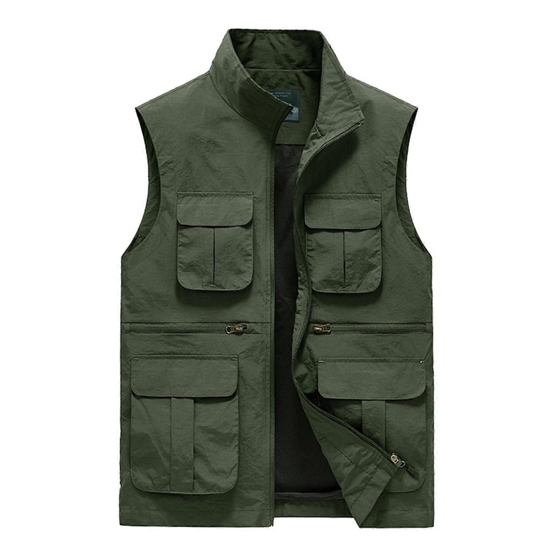 Men’s Outdoor Photography Hiking Vest Lightweight Softshell Green XXL