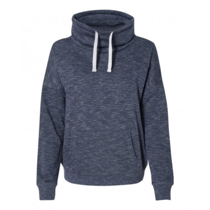 J. America 8673 Women’s Melange Fleece Cowl Neck Sweatshirt | J. America 8673