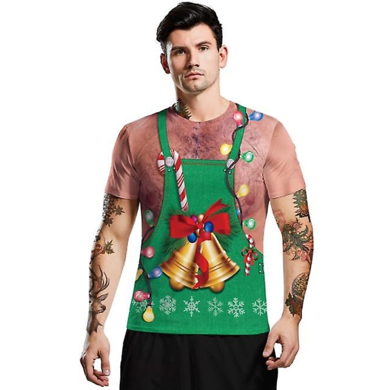 Hot Sale Men’s Christmas Collection Cartoon 3d Printed Short Sleeve Top